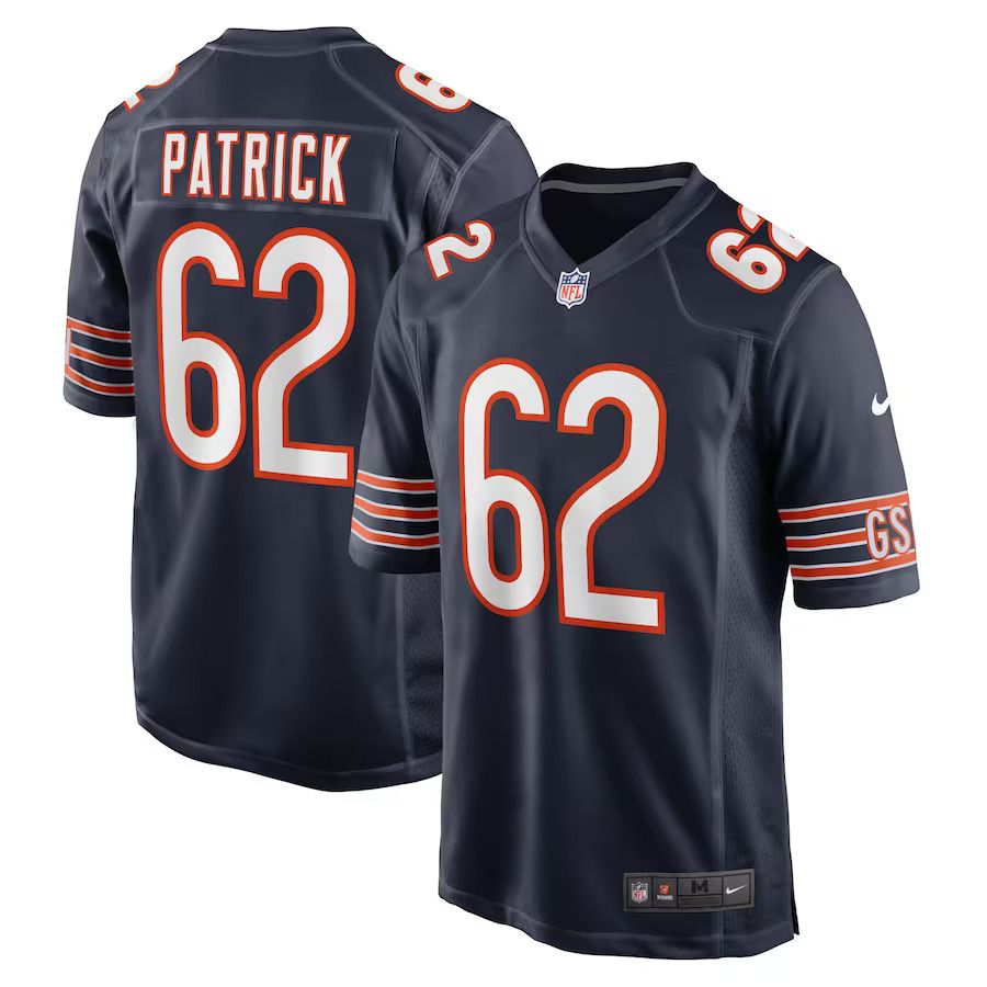 Men Chicago Bears #62 Lucas Patrick Nike Navy Game NFL Jersey